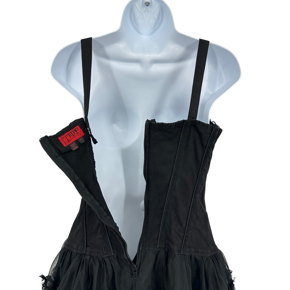 Rare Tripp NYC Tutu Corset Dress Womens Medium Black Tulle Authentic READ - Picture 8 of 16